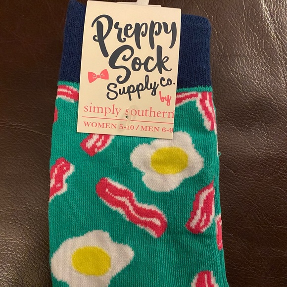 Simply Southern Accessories - Simply Southern Socks, Bacon & Eggs, women size 5 - 10